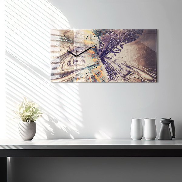 Reloj de cristal horizontal Mecanismo abstracto