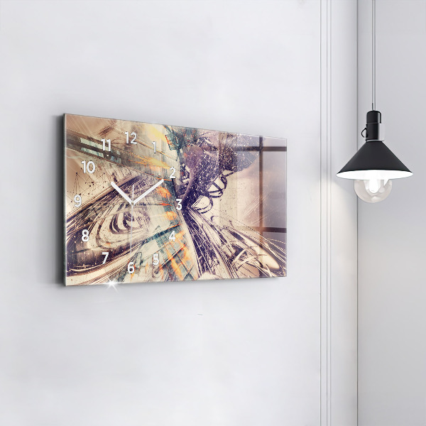 Reloj de cristal horizontal Mecanismo abstracto