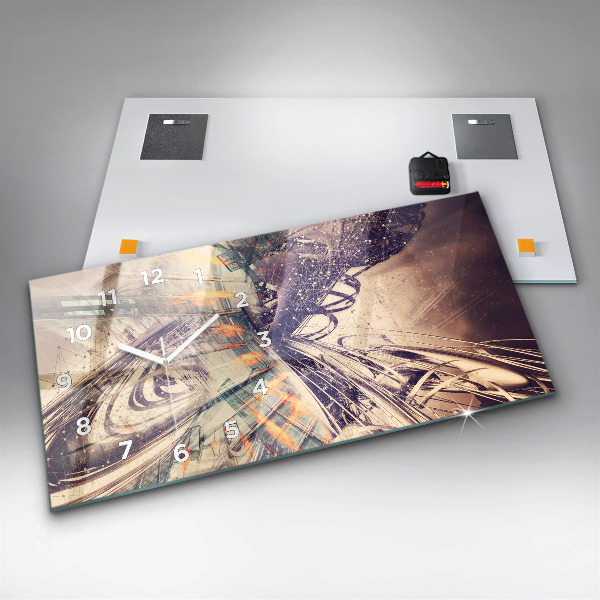 Reloj de cristal horizontal Mecanismo abstracto