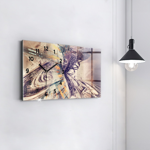 Reloj de cristal horizontal Mecanismo abstracto