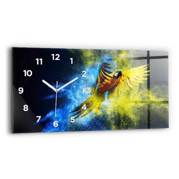 Reloj de cristal horizontal Loro de colores