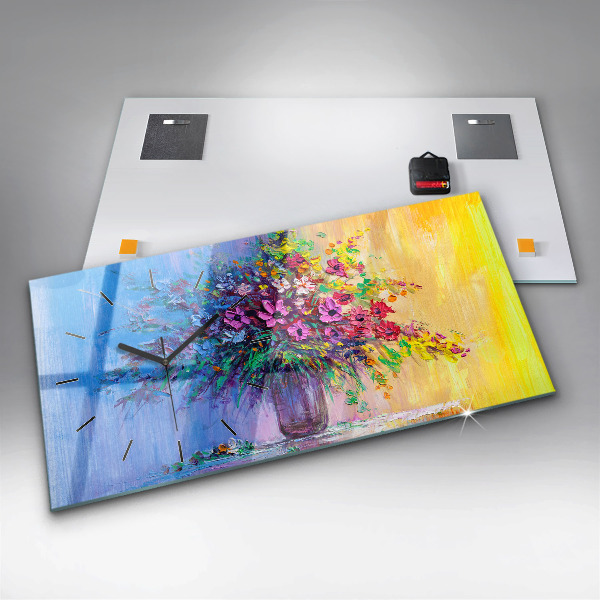 Reloj horizontal Flores en un jarrón