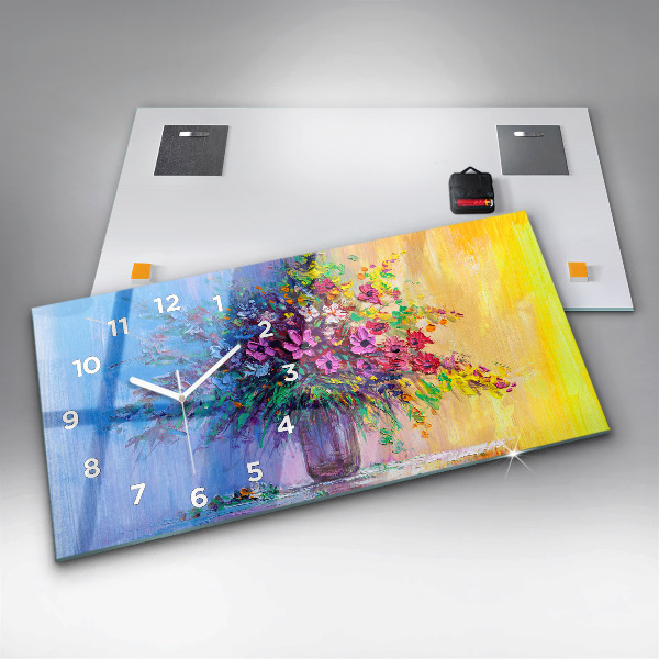 Reloj horizontal Flores en un jarrón