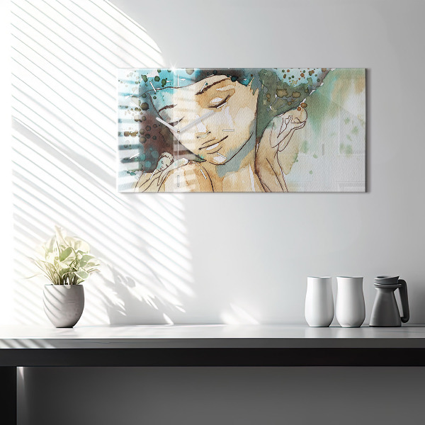 Reloj de cristal horizontal Abstracción Mujer