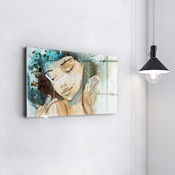 Reloj de cristal horizontal Abstracción Mujer