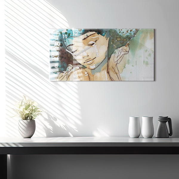 Reloj de cristal horizontal Abstracción Mujer