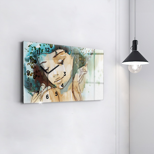 Reloj de cristal horizontal Abstracción Mujer