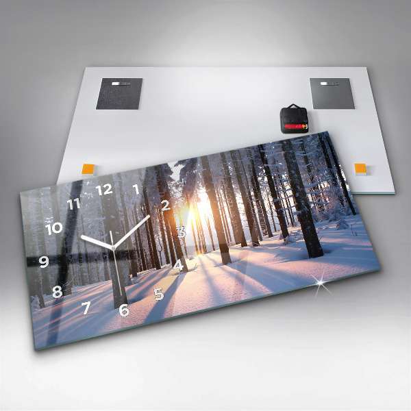 Reloj de cristal horizontal Bosque al atardecer
