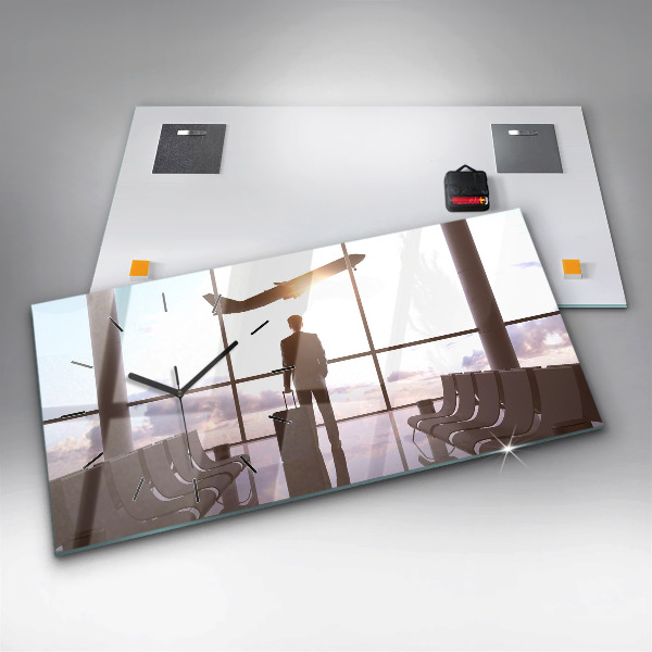 Reloj horizontal Hombre en el aeropuerto