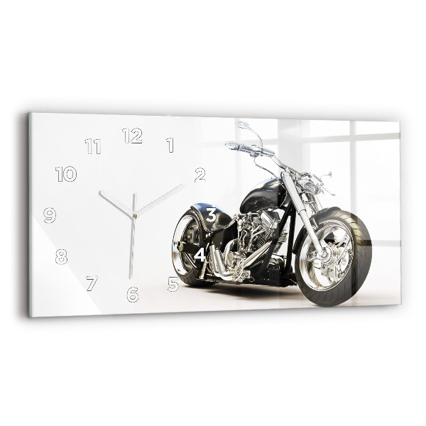 Reloj de cristal horizontal Moto negra