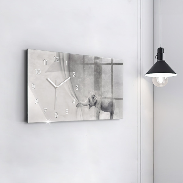 Reloj de cristal horizontal Elefante