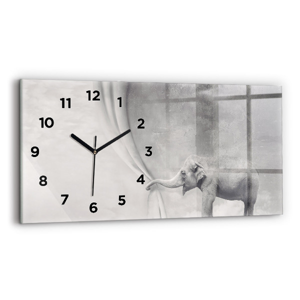 Reloj de cristal horizontal Elefante