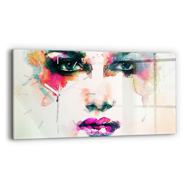 Reloj horizontal Rostro abstracto de mujer