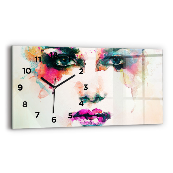 Reloj horizontal Rostro abstracto de mujer