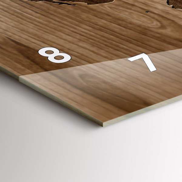 Reloj horizontal Mapamundi sobre madera