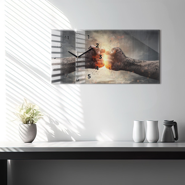 Reloj de cristal horizontal Puños Poder