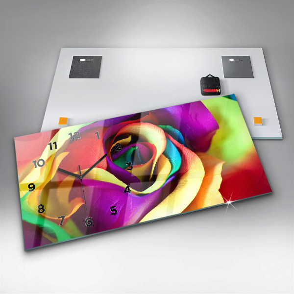 Reloj horizontal Rosa arco iris