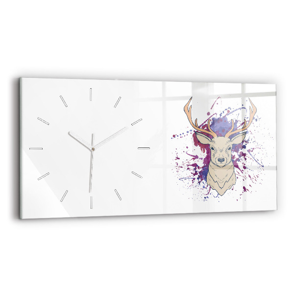 Reloj de cristal horizontal Ilustración vectorial de un ciervo