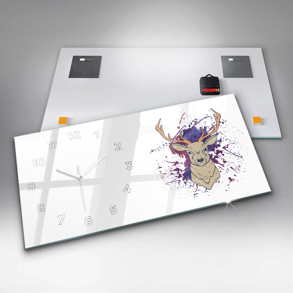 Reloj de cristal horizontal Ilustración vectorial de un ciervo