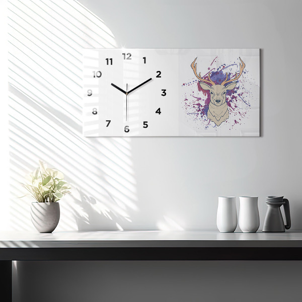 Reloj de cristal horizontal Ilustración vectorial de un ciervo