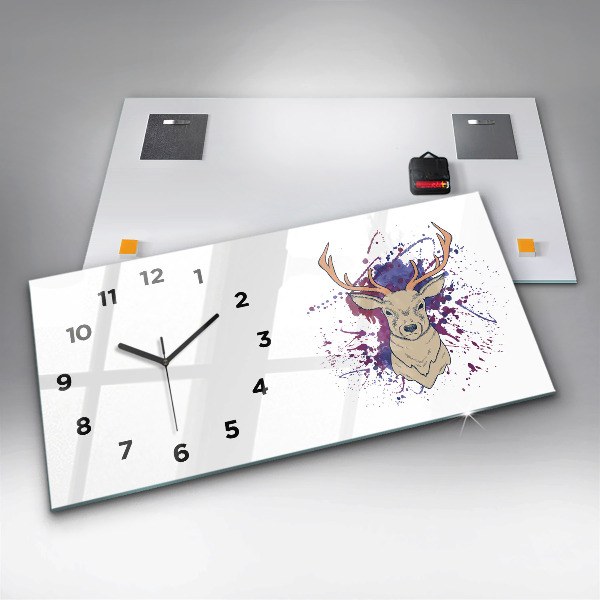 Reloj de cristal horizontal Ilustración vectorial de un ciervo