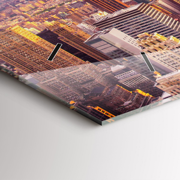 Reloj de cristal horizontal Atardecer Nueva York