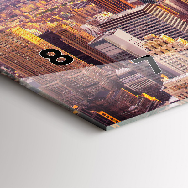 Reloj de cristal horizontal Atardecer Nueva York