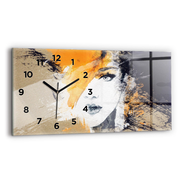 Reloj horizontal Retrato de mujer abstracto