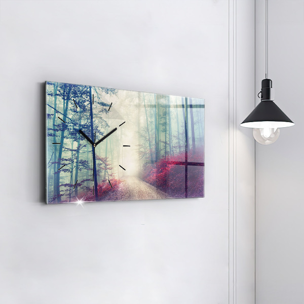 Reloj horizontal Carretera otoñal Bosque Niebla