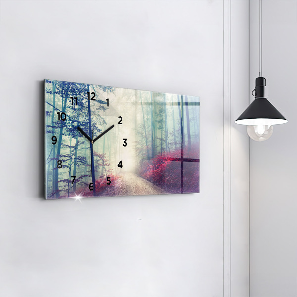 Reloj horizontal Carretera otoñal Bosque Niebla