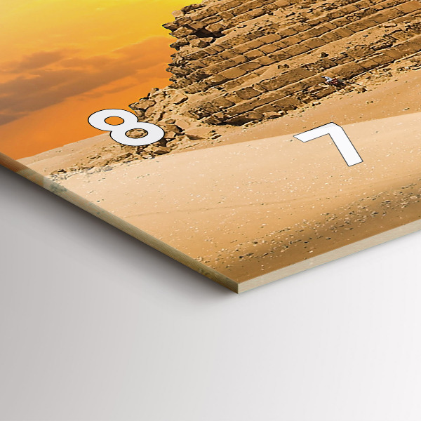 Reloj de cristal horizontal Pirámides y puesta de sol