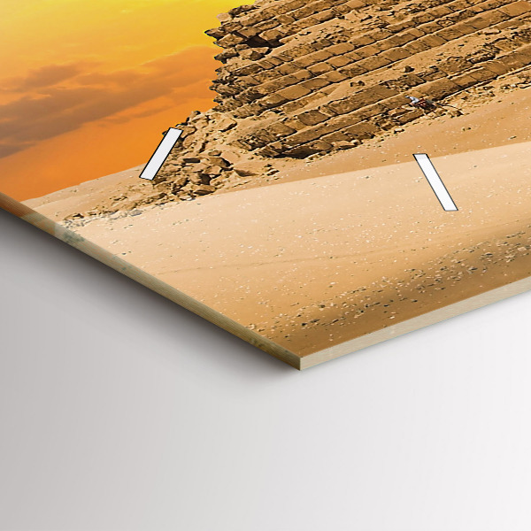 Reloj de cristal horizontal Pirámides y puesta de sol