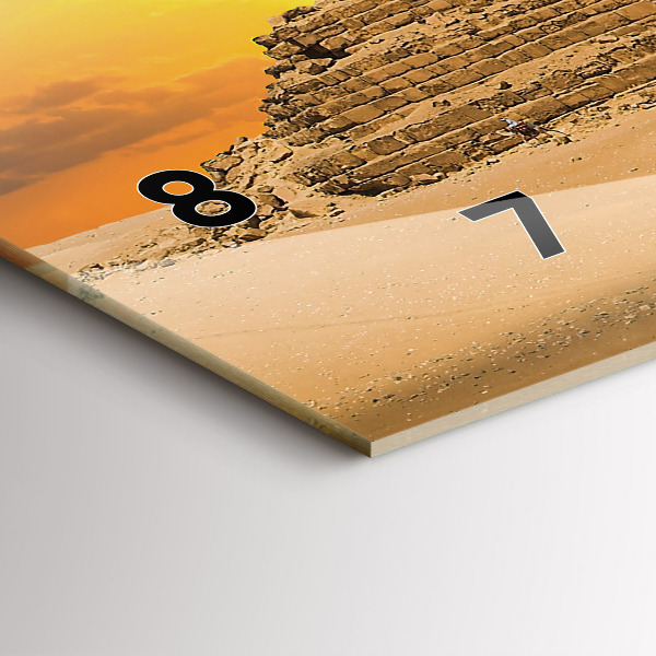 Reloj de cristal horizontal Pirámides y puesta de sol