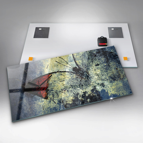 Reloj de cristal horizontal Mariposa estilo vintage