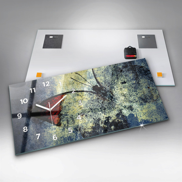 Reloj de cristal horizontal Mariposa estilo vintage