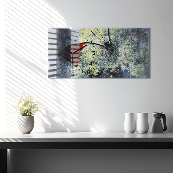 Reloj de cristal horizontal Mariposa estilo vintage