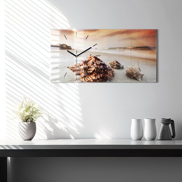 Reloj de cristal horizontal Concha en la playa