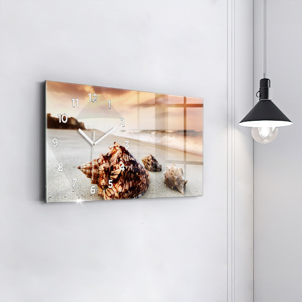 Reloj de cristal horizontal Concha en la playa
