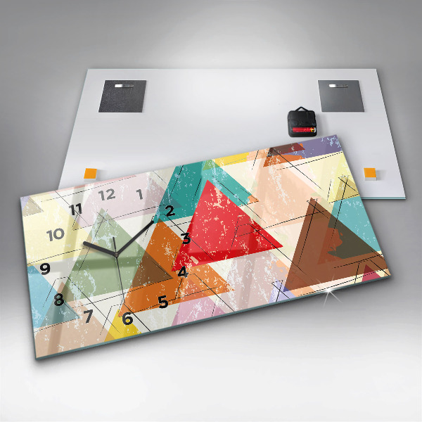 Reloj de cristal horizontal Triángulos patrón geométrico