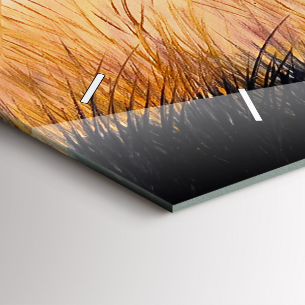 Reloj de cristal horizontal Grullas al atardecer