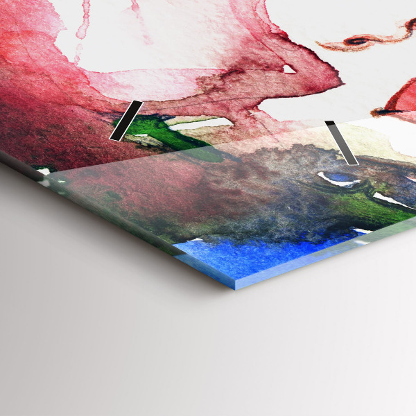 Reloj de cristal horizontal Retrato colorido de una mujer