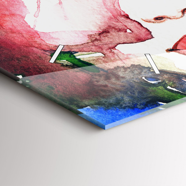 Reloj de cristal horizontal Retrato colorido de una mujer