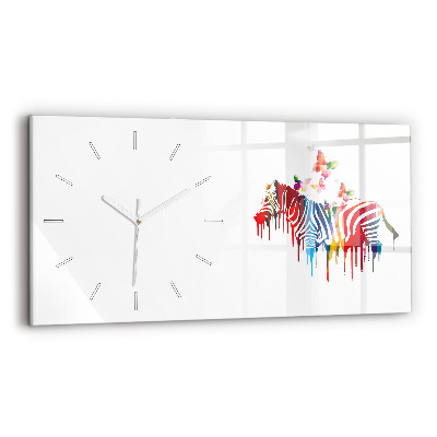 Reloj de cristal horizontal Cebra de colores