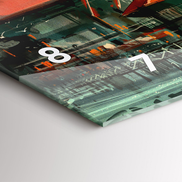 Reloj de cristal horizontal Pueblo pesquero