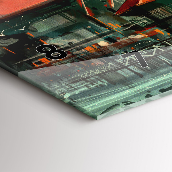 Reloj de cristal horizontal Pueblo pesquero