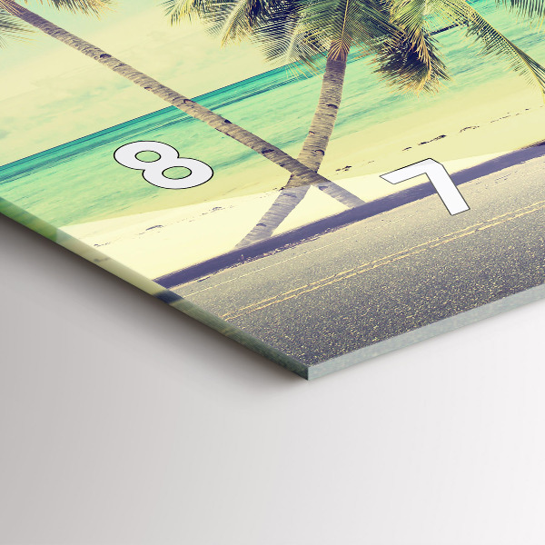 Reloj de cristal horizontal Coche con tabla de surf