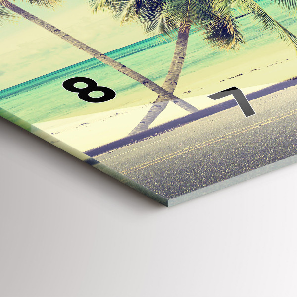 Reloj de cristal horizontal Coche con tabla de surf