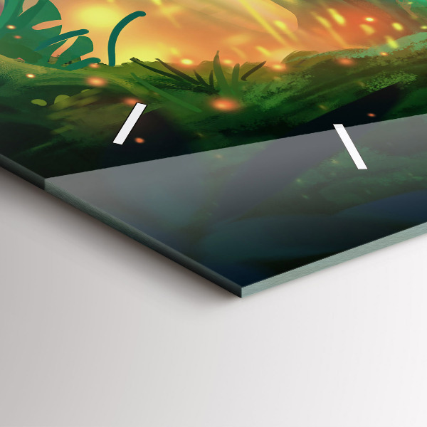 Reloj de cristal horizontal Niños en un bosque de cuento