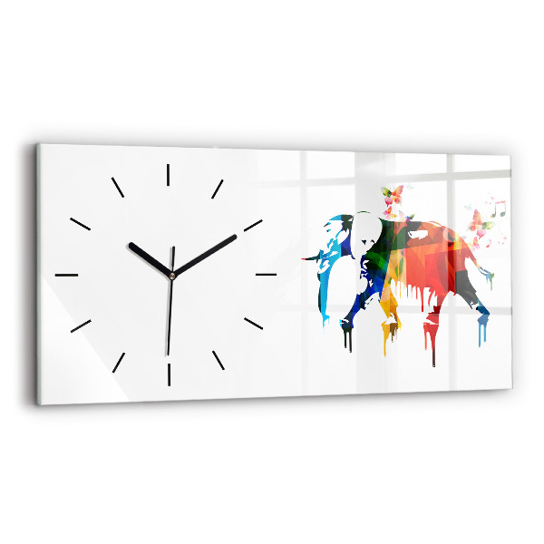Reloj horizontal Elefante pintado de colores