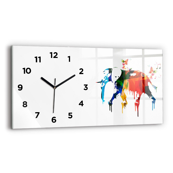 Reloj horizontal Elefante pintado de colores